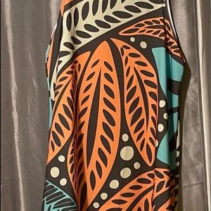 Hawaiian print dress flows beautifully